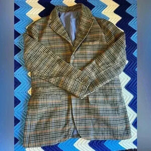 Men’s The Territory Ahead Brown Plaid Blazer Size  M